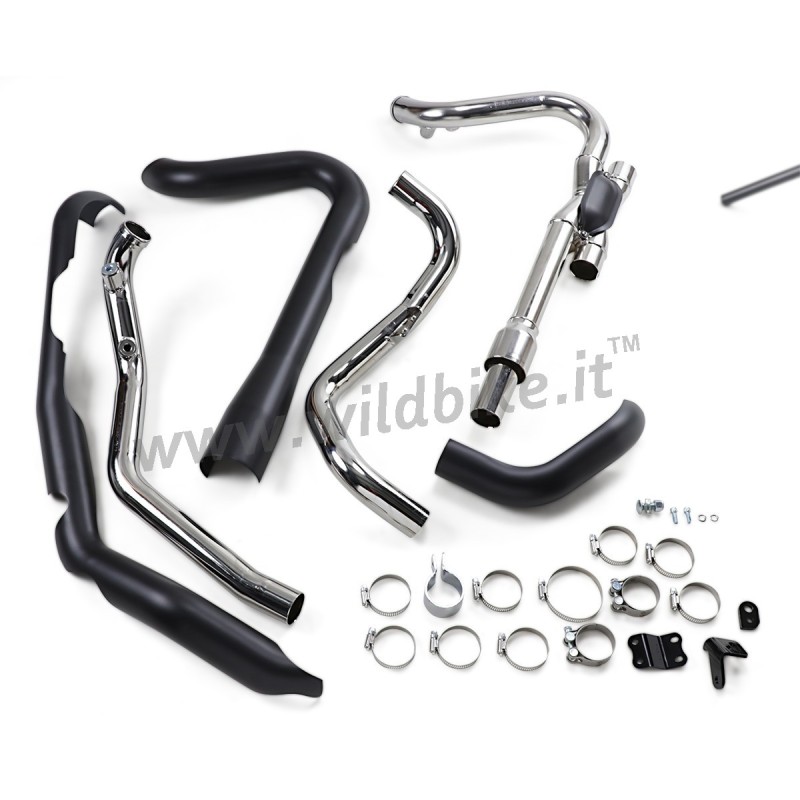 BLACK HEADPIPES EXHAUST COBRA RAVEN DUAL HARLEY DAVIDSON FLH/FLT TOURING 17-22