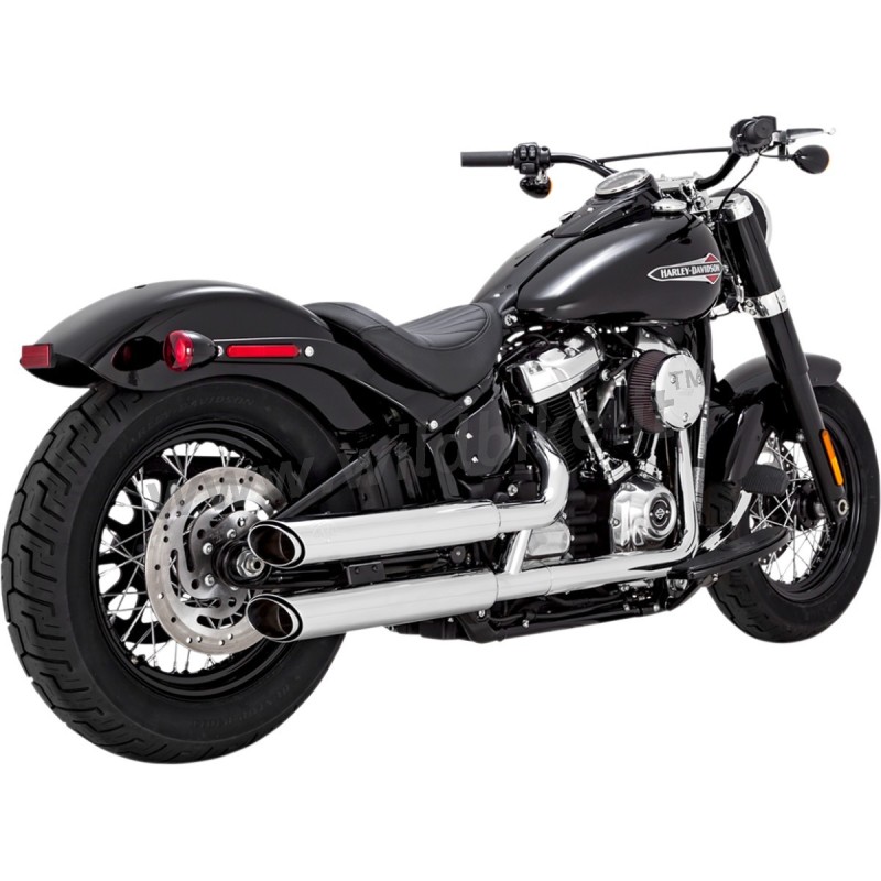 CHROME EXHAUST MUFFLERS VANCE & HINES SLIP-ON 3" HARLEY DAVIDSON SOFTAIL 2018-25