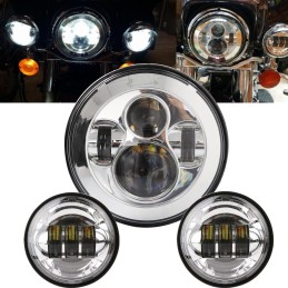 KIT PARABOLE FARI ANTERIORI A LED OMOLOGATI PER HARLEY DAVIDSON FLH FLT TOURING 94-16