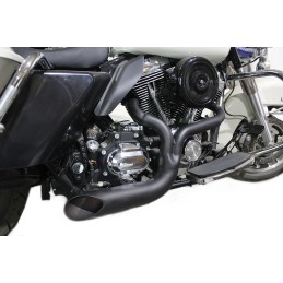 EXHAUSTS SYSTEM WYATT GATLING® TURN-OUT 2INTO1 BLACK HARLEY DAVIDSON FXD DYNA 06-17