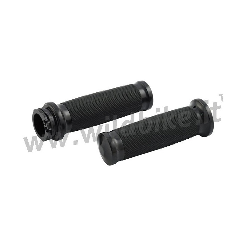 POIGNÉES ALUMINIUM COMFORT CALIBER NOIR POUR HARLEY DAVIDSON 80-21