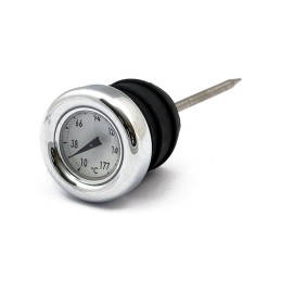 POP-UP STOPPER Ölthermometer CHROM WEISS GESICHT HARLEY DAVIDSON XL SPORTSTER 86-03