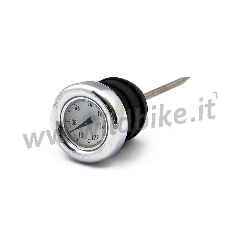 POP-UP STOPPER Ölthermometer CHROM WEISS GESICHT HARLEY DAVIDSON XL SPORTSTER 86-03
