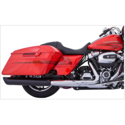 BLACK EXHAUST MUFFLERS TAB SLIP-ON B.A.M. 4" HARLEY DAVIDSON FLH FLT TOURING 2017-2025