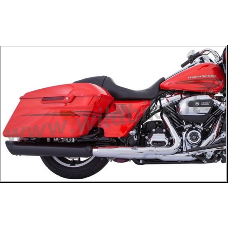 AUSPUFFANLANGEN TAB SLIP-ON B.A.M. 4" SCHWARZEN HARLEY DAVIDSON FLH FLT TOURING 2017-2025