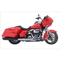 BLACK EXHAUST MUFFLERS TAB SLIP-ON B.A.M. 4" HARLEY DAVIDSON FLH FLT TOURING 2017-2025