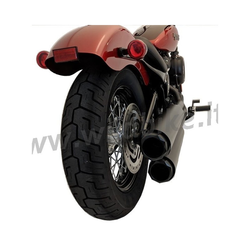 BLACK EXHAUSTS MUFFLERS SLIP-ON TAB PERFORMANCE LONG HARLEY DAVIDSON SOFTAIL 2018-2021