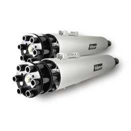 CHROME/BLACK EXHAUST MUFFLERS SLIP-ON TAILGUNNER GUNSHIP HARLEY DAVIDSON FLH FLT TOURING 2017-2025