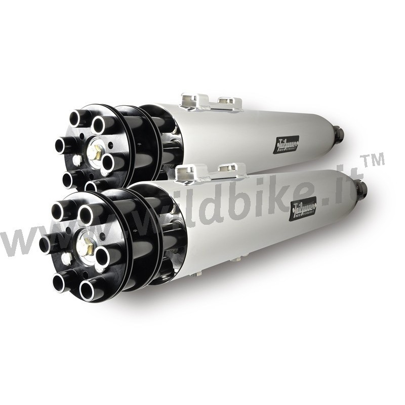 CHROME/BLACK EXHAUST MUFFLERS SLIP-ON TAILGUNNER GUNSHIP HARLEY DAVIDSON FLH FLT TOURING 2017-2025