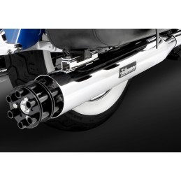 SCARICHI MARMITTE SLIP-ON TAILGUNNER GUNSHIP CROMO/NERI HARLEY DAVIDSON FLH FLT TOURING 2017-2025