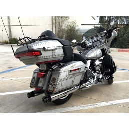 SCARICHI MARMITTE SLIP-ON TAILGUNNER GUNSHIP CROMO/NERI HARLEY DAVIDSON FLH FLT TOURING 2017-2025