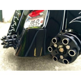 POT DÉCHAPPEMENTS SLIP-ON TAILGUNNER GUNSHIP CHROME/NOIR HARLEY DAVIDSON FLH FLT TOURING 1995-2016