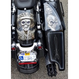 SCARICHI MARMITTE SLIP-ON TAILGUNNER GUNSHIP CROMO/NERI HARLEY DAVIDSON FLH FLT TOURING 1995-2016