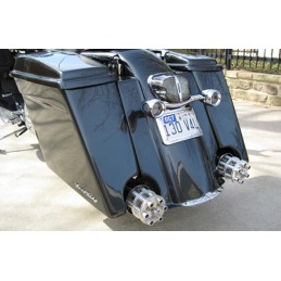 CHROME/SILVER EXHAUST MUFFLERS SLIP-ON TAILGUNNER GUNSHIP HARLEY DAVIDSON FLH FLT TOURING 1995-2016