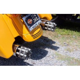 SCARICHI MARMITTE SLIP-ON TAILGUNNER GUNSHIP CROMO/SILVER HARLEY DAVIDSON FLH FLT TOURING 1995-2016