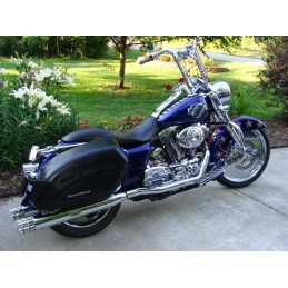 AUSPUFFANLANGEN SLIP-ON TAILGUNNER GUNSHIP CHROM/SILVER HARLEY DAVIDSON FLH FLT TOURING 1995-2016