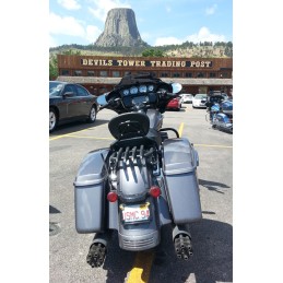 BLACK EXHAUST MUFFLERS SLIP-ON TAILGUNNER GUNSHIP HARLEY DAVIDSON FLH FLT TOURING 1995-2016