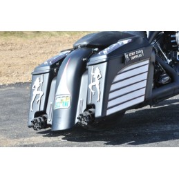 BLACK EXHAUST MUFFLERS SLIP-ON TAILGUNNER GUNSHIP HARLEY DAVIDSON FLH FLT TOURING 1995-2016