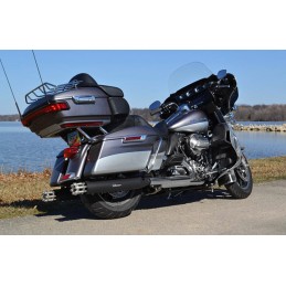 POT DÉCHAPPEMENTS SLIP-ON TAILGUNNER GUNSHIP NOIR/SILVER HARLEY DAVIDSON FLH FLT TOURING 1995-2016