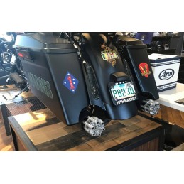 POT DÉCHAPPEMENTS SLIP-ON TAILGUNNER GUNSHIP NOIR/SILVER HARLEY DAVIDSON FLH FLT TOURING 1995-2016