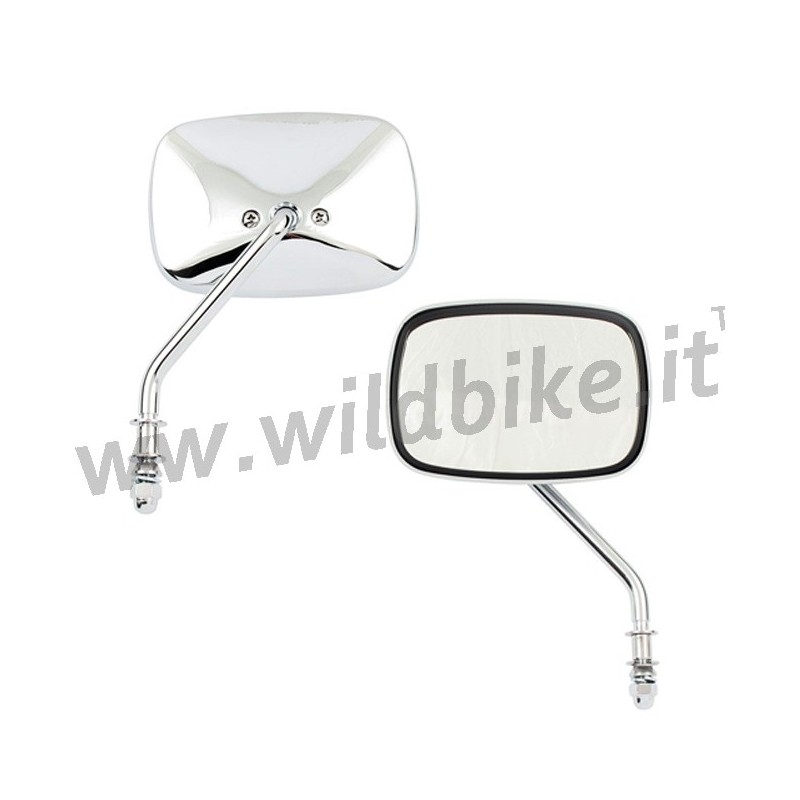 CHROME RECTANGLE MIRRORS OEM STYLE SHORT STEM FOR HARLEY DAVIDSON