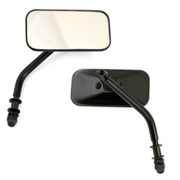 SET MIROIRS RECTANGULAIRE MINI DIE-CAST NOIR MATTE POUR HARLEY DAVIDSON