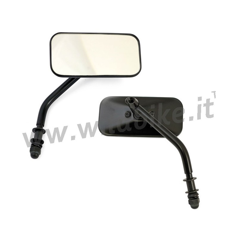 SET MIROIRS RECTANGULAIRE MINI DIE-CAST NOIR MATTE POUR HARLEY DAVIDSON