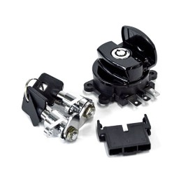 BLACK SIDE HINGE IGNITION SWITCH AND SADDLEBAG LOCK KITS HARLEY DAVIDSON FLHR ROAD KING 98-13