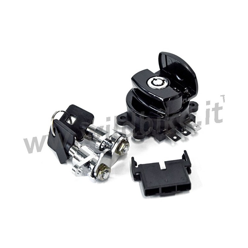 KIT BLOCCO ACCENSIONE NERO CON SERRATURE PER BORSE HARLEY DAVIDSON FLHR ROAD KING 98-13