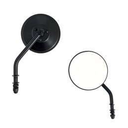 BLACK ROUND 4" MIRRORS SHORT STEM SET MINI DIE-CAST FOR HARLEY DAVIDSON