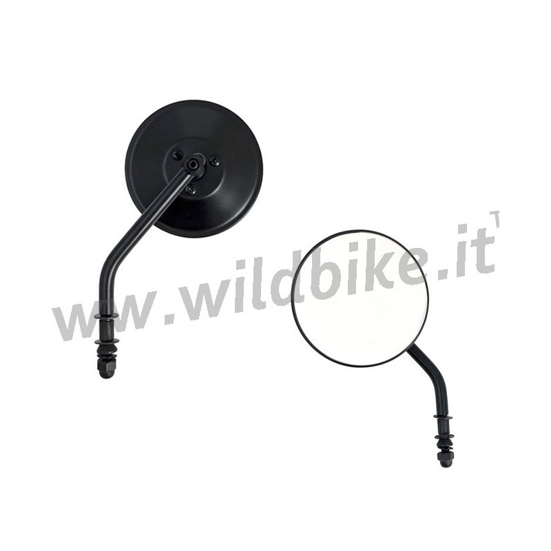 SPECCHIETTI TONDI 4" MINI DIE-CAST STELO CORTO NERI PER HARLEY DAVIDSON