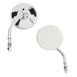 CHROME ROUND 4" MIRRORS SHORT STEM SET MINI DIE-CAST FOR HARLEY DAVIDSON