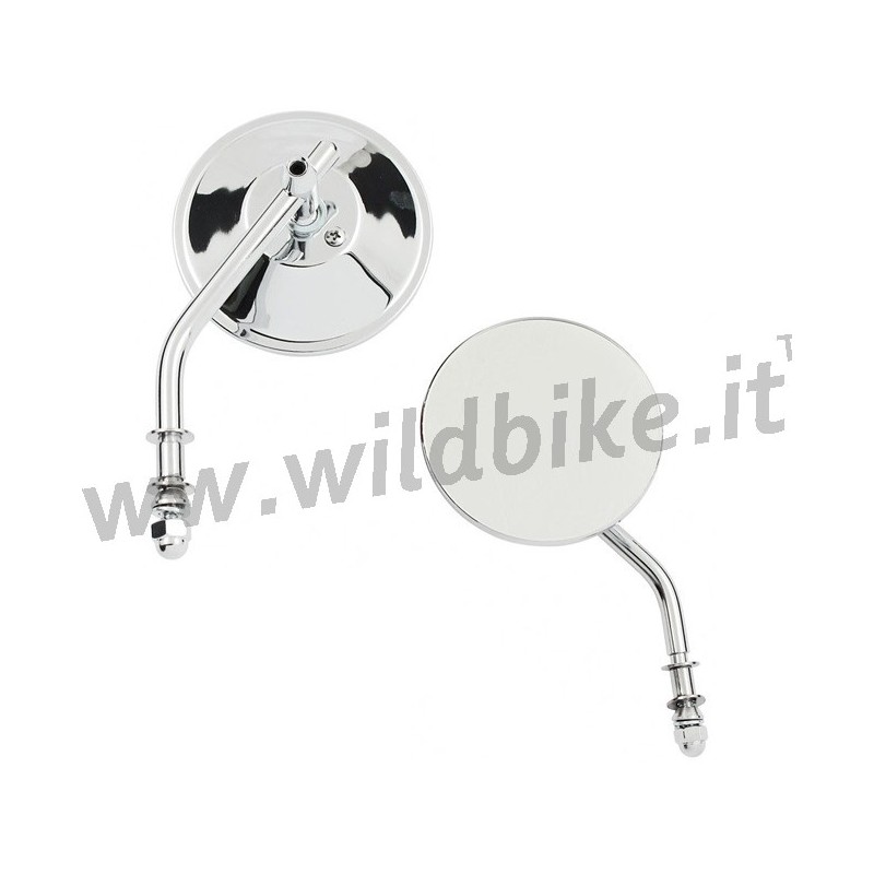 SPIEGEL SET RUNDEN 4" KURZER STIEL MINI DIE-CAST CHROM FÜR HARLEY DAVIDSON