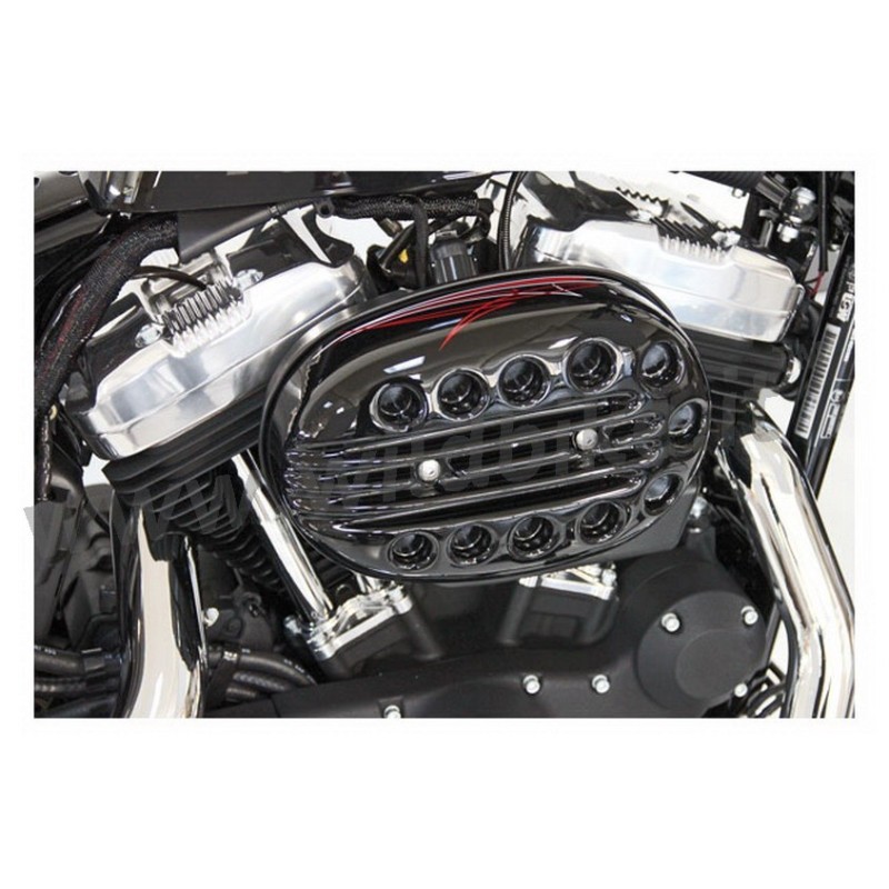 ABDECKUNG LUFT FILTER CULT WERK SLOTTED SCHWARZ GLANZ HARLEY DAVIDSON XL SPORTSTER 04-21