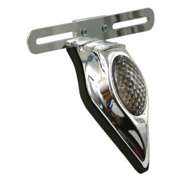 FEU ARRIERE VINTAGE LED CLEAR CHROME POUR MOTOS ET HARLEY DAVIDSON