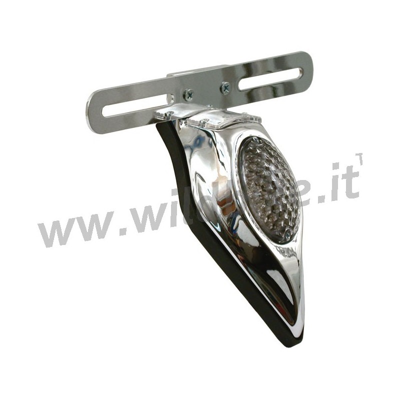 FANALINO POSTERIORE LED CLEAR VINTAGE CROMATO PER MOTO E HARLEY DAVIDSON