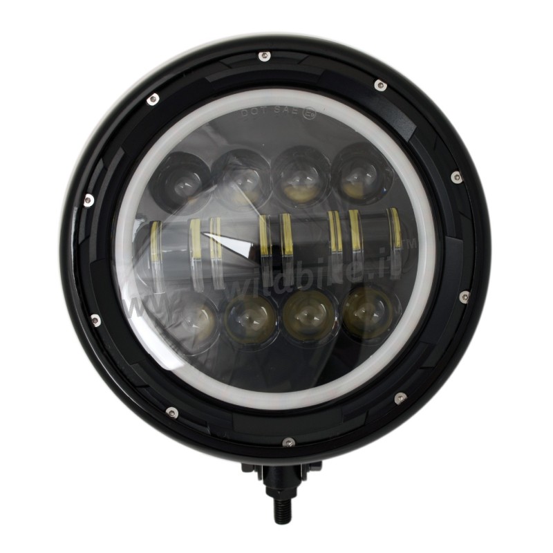 HEADLIGHT 190 MM MULTI PROJECTOR HALO 10 LED FOR MOTORCYCLE