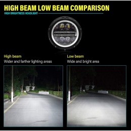 HEADLIGHT SLIM 7,5" 190 MM MULTI MULTI 10 LED ANGEL EYE EU APPROVED FOR MOTORCYCLE