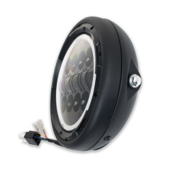 FARO FANALE ANTERIORE SLIM 7,5" 190 MM MULTI 10 LED ANGEL EYE OMOLOGATO PER MOTO