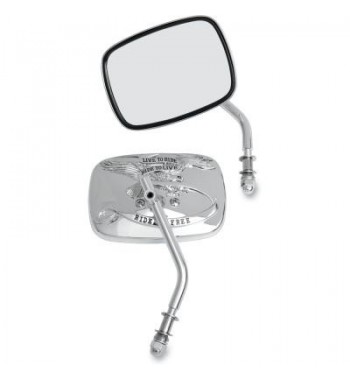 SPECCHIETTI CON FREGIO CROMATO "LIVE TO RIDE" PER HARLEY DAVIDSON