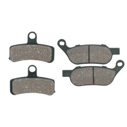 COMPLETE ORGANIC BRAKE PADS KEVLAR KIT HARLEY DAVIDSON FXD DYNA 08-17