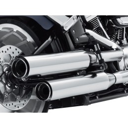 CHROME EXHAUSTS MUFFLERS SLIP-ON LONG CANNON HARLEY DAVIDSON SOFTAIL 2018-24