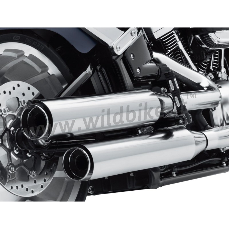 CHROME EXHAUSTS MUFFLERS SLIP-ON LONG CANNON HARLEY DAVIDSON SOFTAIL 2018-24