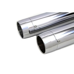 CHROME EXHAUSTS MUFFLERS SLIP-ON LONG CANNON HARLEY DAVIDSON SOFTAIL 2018-24