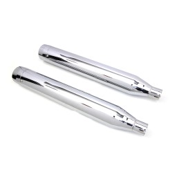 CHROME EXHAUSTS MUFFLERS SLIP-ON LONG CANNON HARLEY DAVIDSON SOFTAIL 2018-24