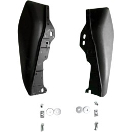 BLACK HEAT PROTECTORS ON THE FRAME HARLEY DAVIDSON FLH FLT TOURING 09-16