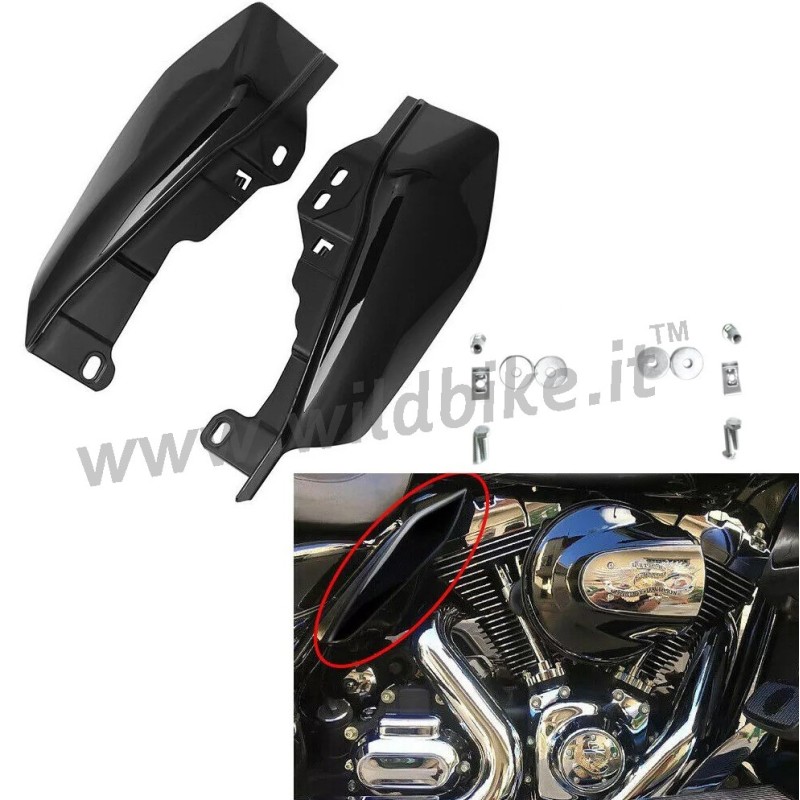 SCHWARZER HITZESCHUTZ AM RAHMEN HARLEY DAVIDSON FLH FLT TOURING 09-16