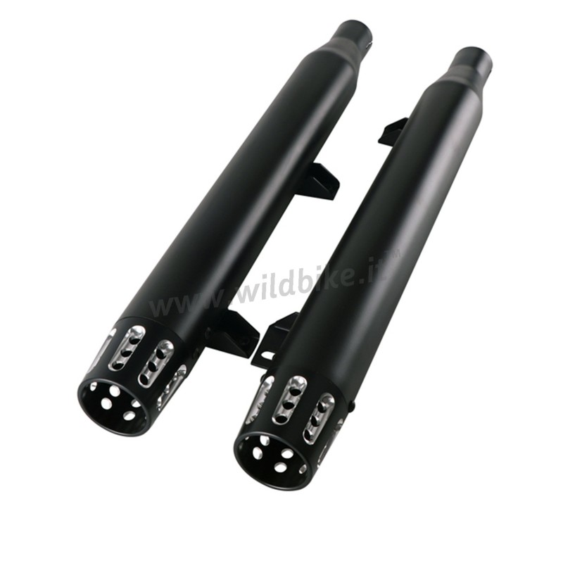 MUFFLERS EXHAUSTS SET SLIP-ON CANNON 3" FLAT BLACK INDIAN SCOUT 15-20