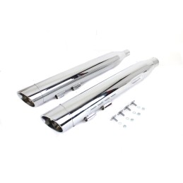 POTS D'ECHAPPEMENTS SLIP-ON 4" SLASH DOWN CHROME HARLEY DAVIDSON FLH/FLT TOURING 17-24