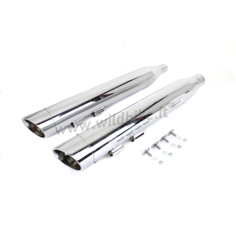 POTS D'ECHAPPEMENTS SLIP-ON 4" SLASH DOWN CHROME HARLEY DAVIDSON FLH/FLT TOURING 17-24